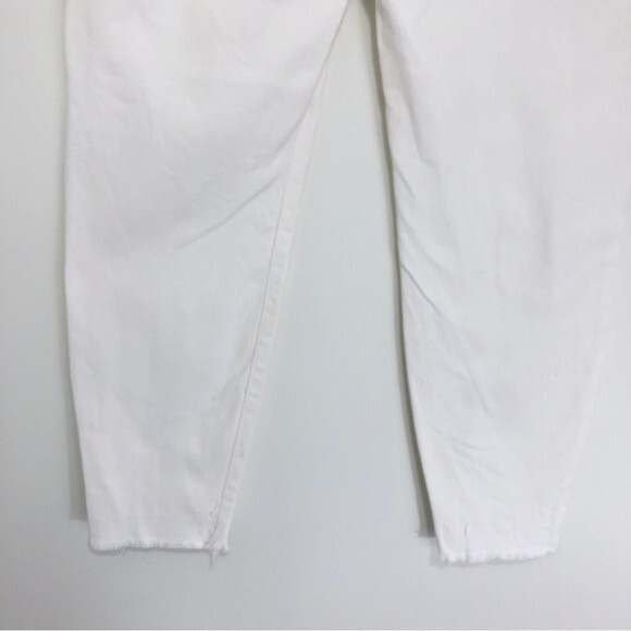 Liverpool The Crop Jeans Size 16 White Atrium Distressed Raw Hem Tapered Leg - Picture 6 of 9